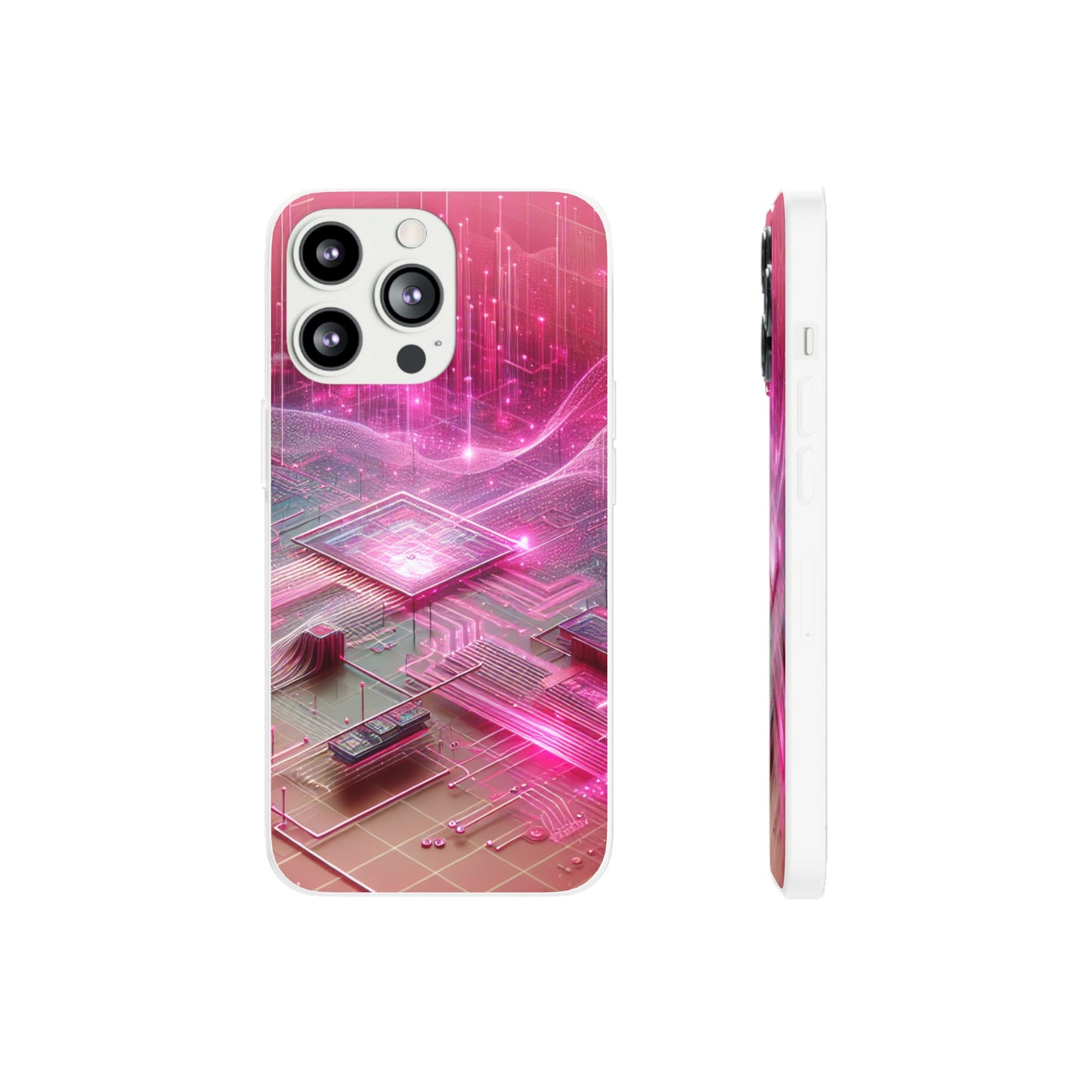 Futuristic Pink Circuit Flexi Case for Tech Enthusiasts - Super Tech Bargains