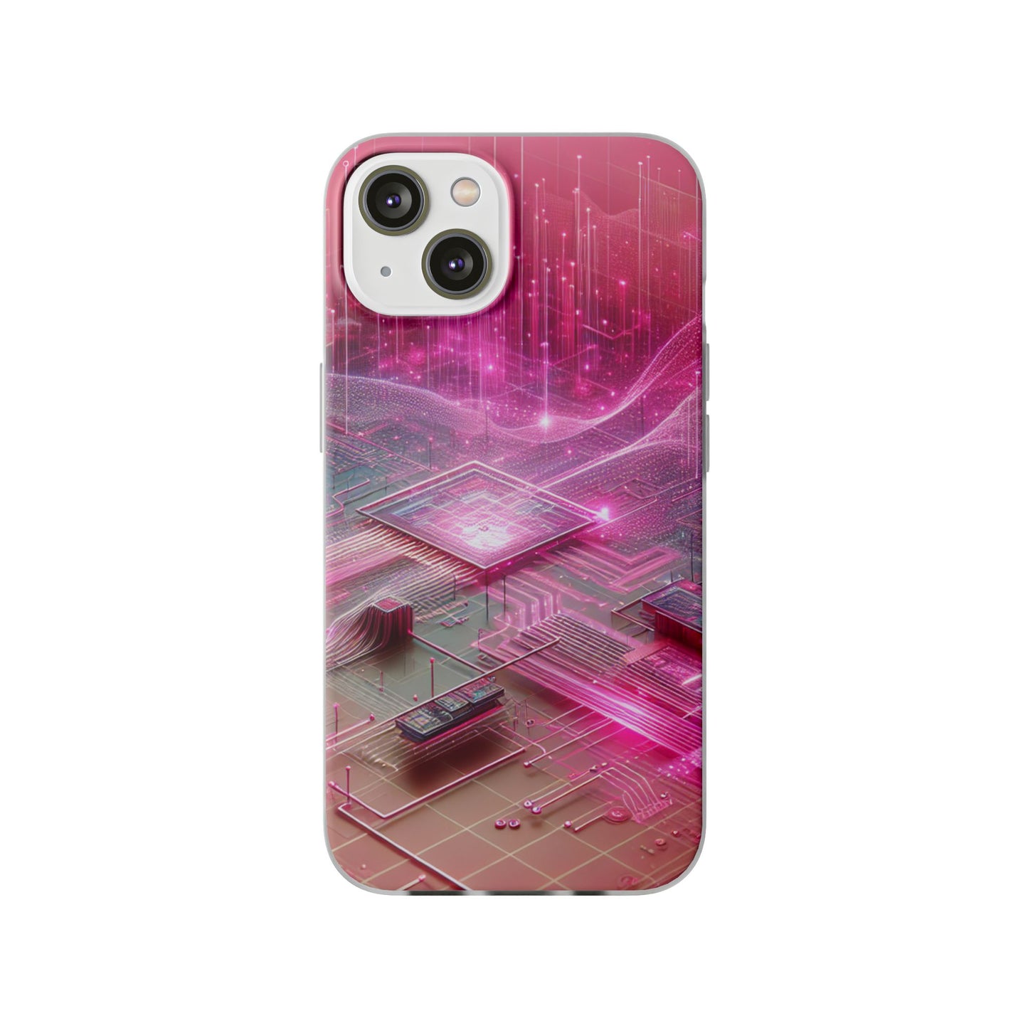 Futuristic Pink Circuit Flexi Case for Tech Enthusiasts - Super Tech Bargains