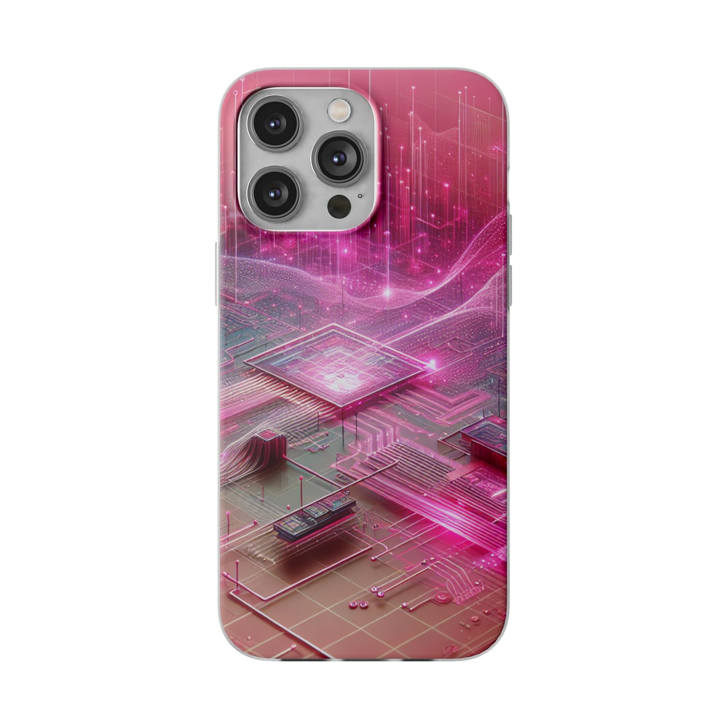 Futuristic Pink Circuit Flexi Case for Tech Enthusiasts - Super Tech Bargains