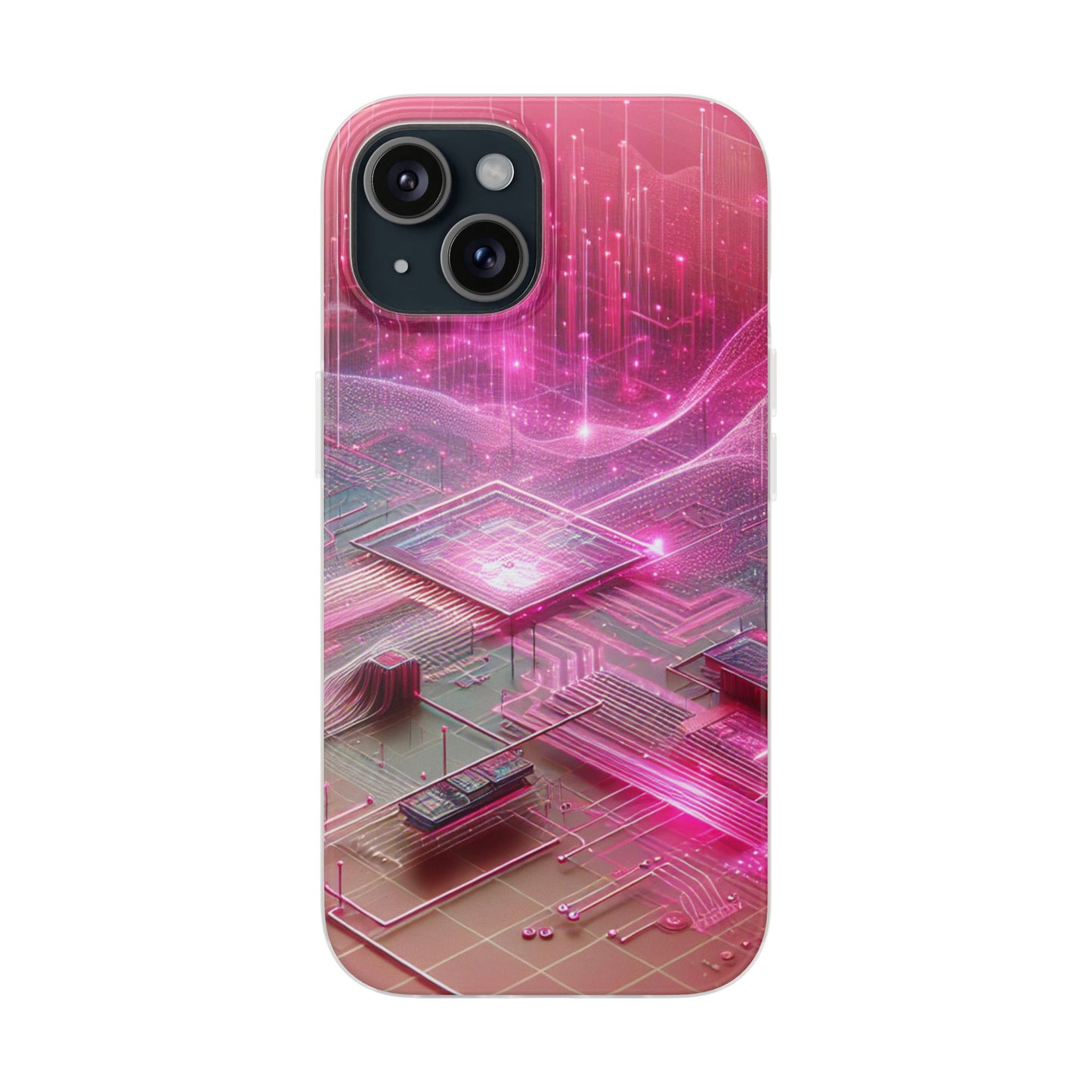 Futuristic Pink Circuit Flexi Case for Tech Enthusiasts - Super Tech Bargains