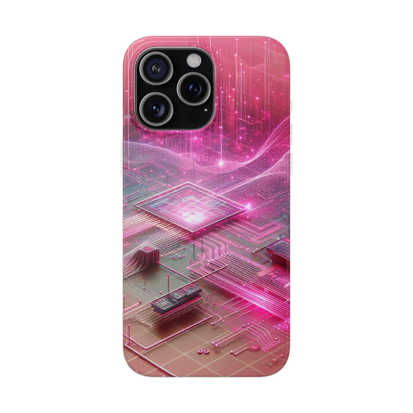 Futuristic Pink Circuit Flexi Case for Tech Enthusiasts - Super Tech Bargains