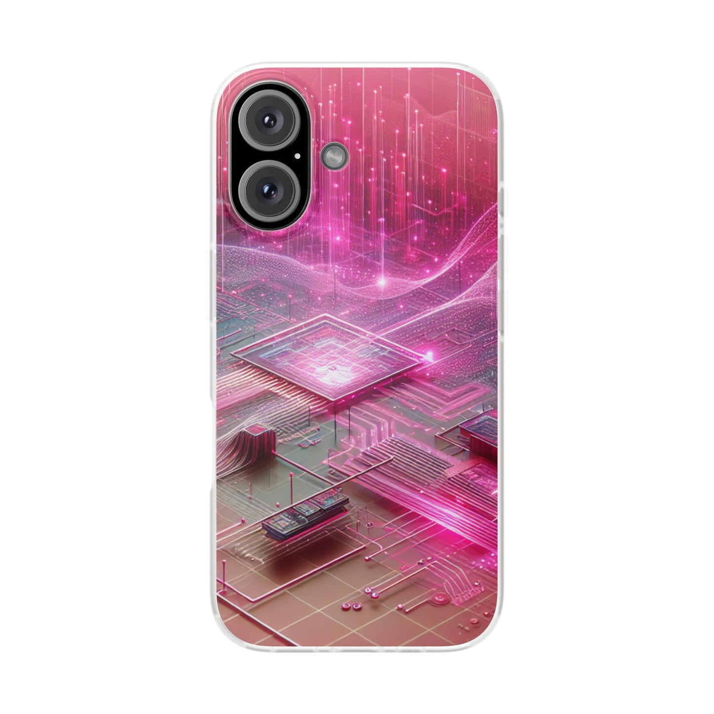 Futuristic Pink Circuit Flexi Case for Tech Enthusiasts - Super Tech Bargains