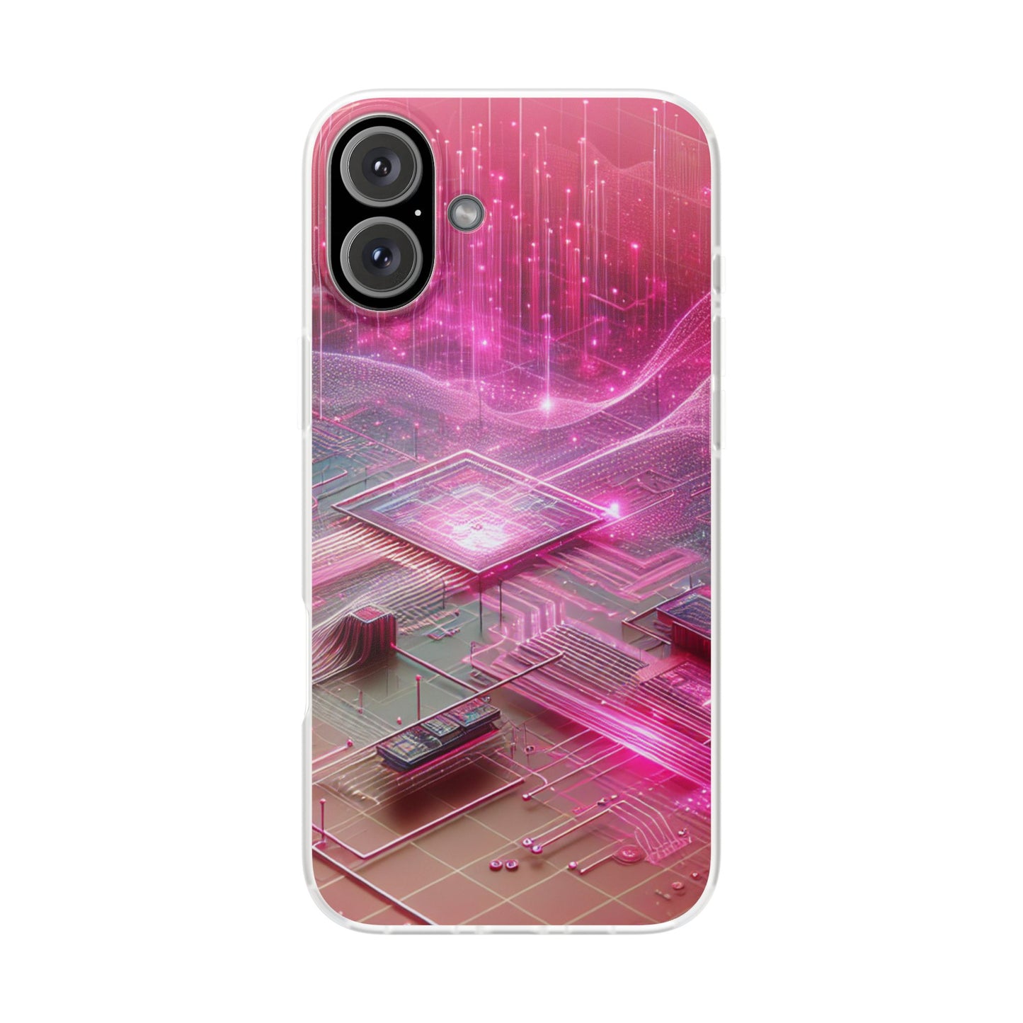 Futuristic Pink Circuit Flexi Case for Tech Enthusiasts - Super Tech Bargains
