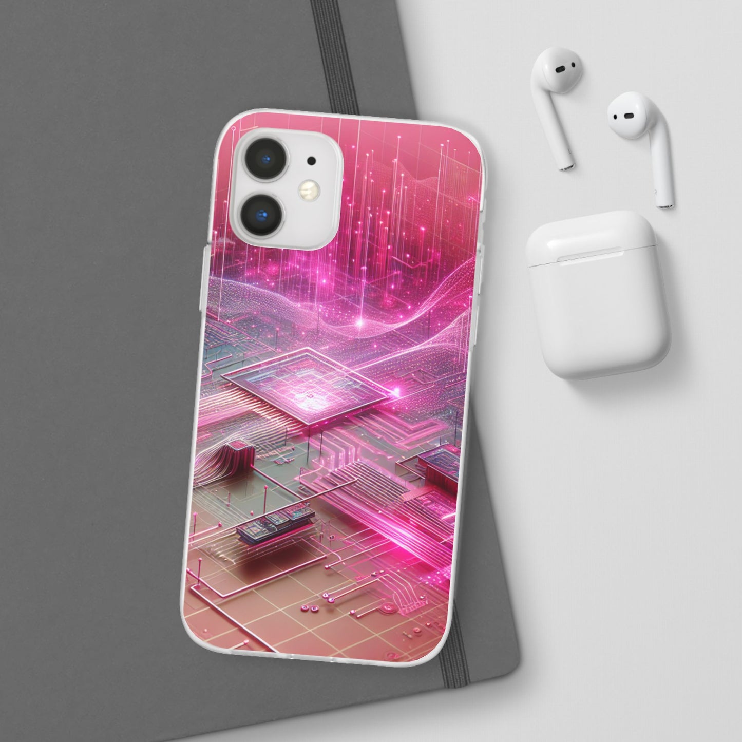 Futuristic Pink Circuit Flexi Case for Tech Enthusiasts - Super Tech Bargains