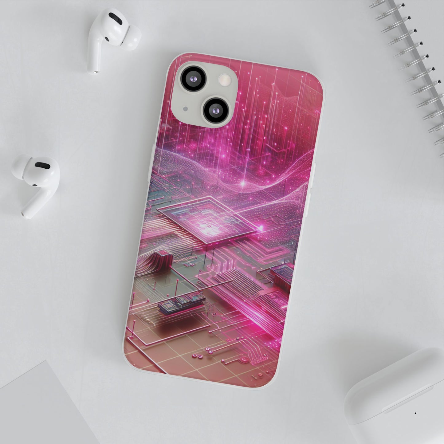Futuristic Pink Circuit Flexi Case for Tech Enthusiasts - Super Tech Bargains