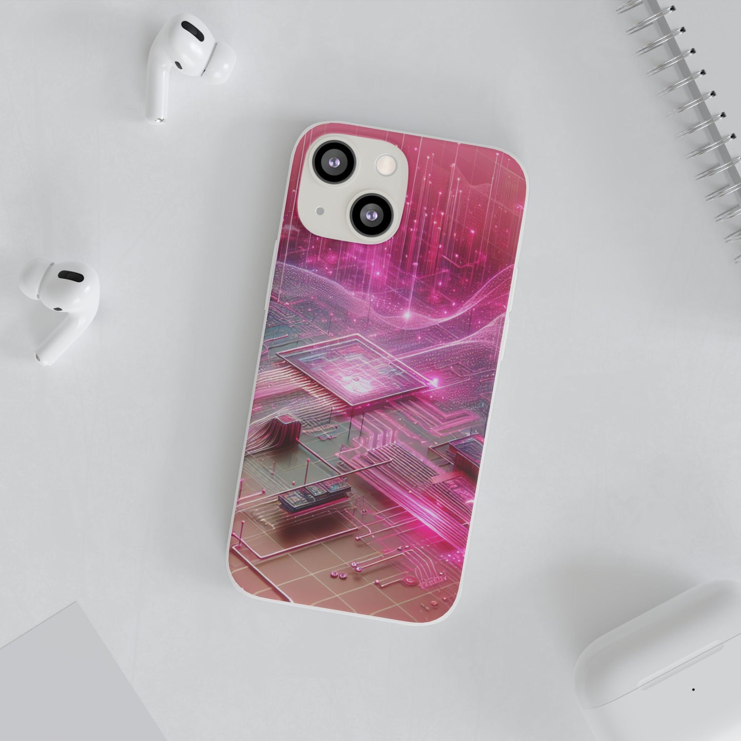 Futuristic Pink Circuit Flexi Case for Tech Enthusiasts - Super Tech Bargains