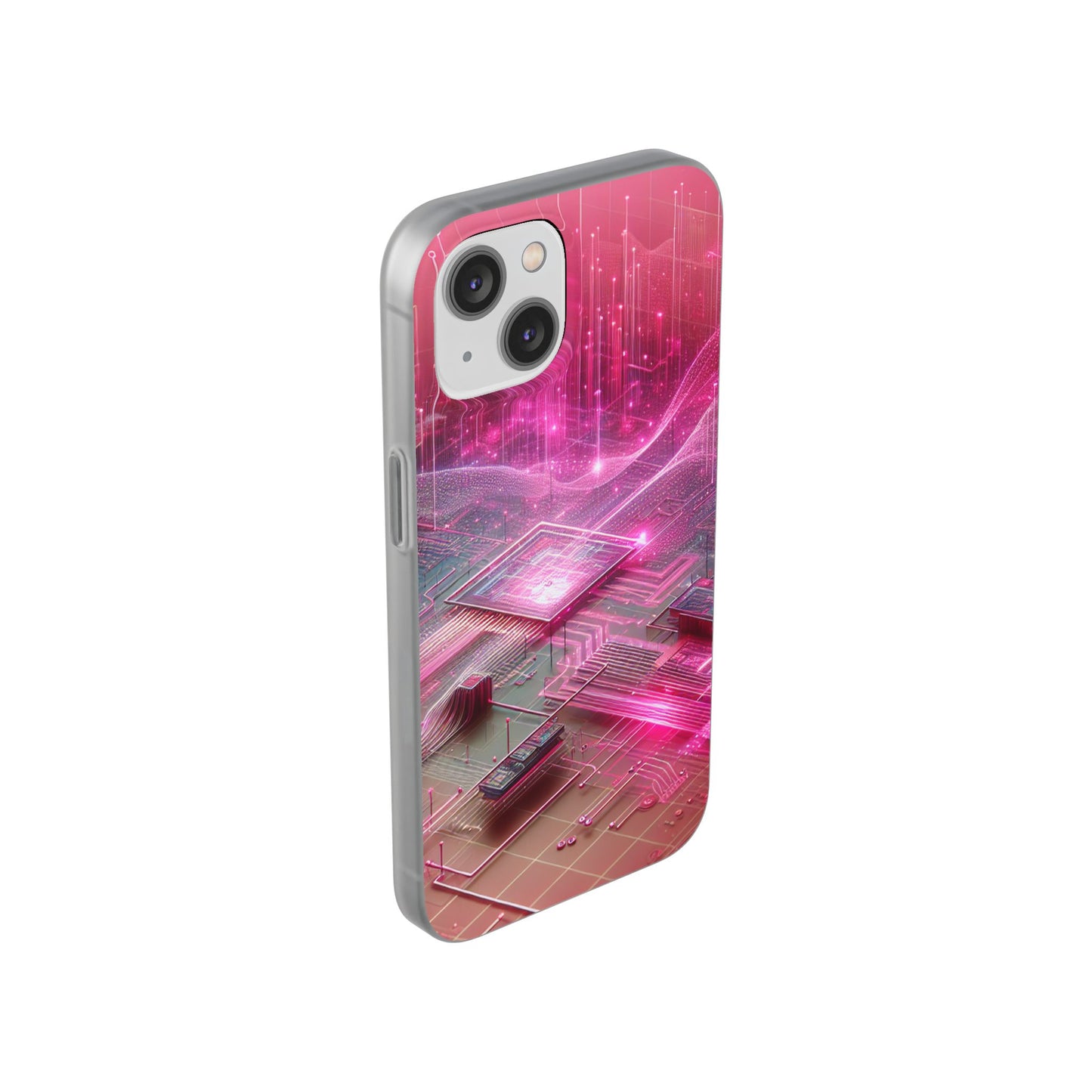 Futuristic Pink Circuit Flexi Case for Tech Enthusiasts - Super Tech Bargains