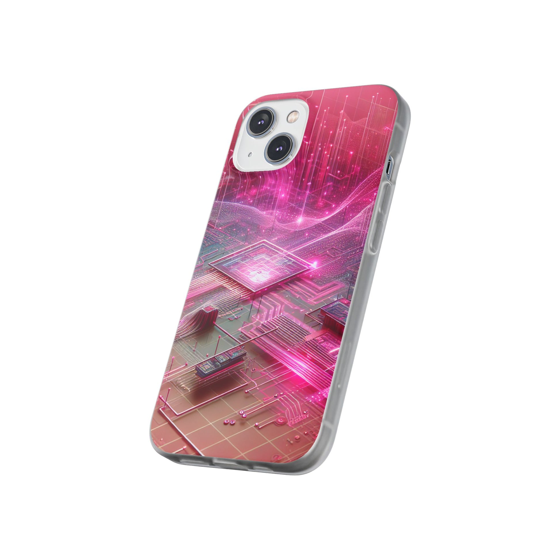 Futuristic Pink Circuit Flexi Case for Tech Enthusiasts - Super Tech Bargains