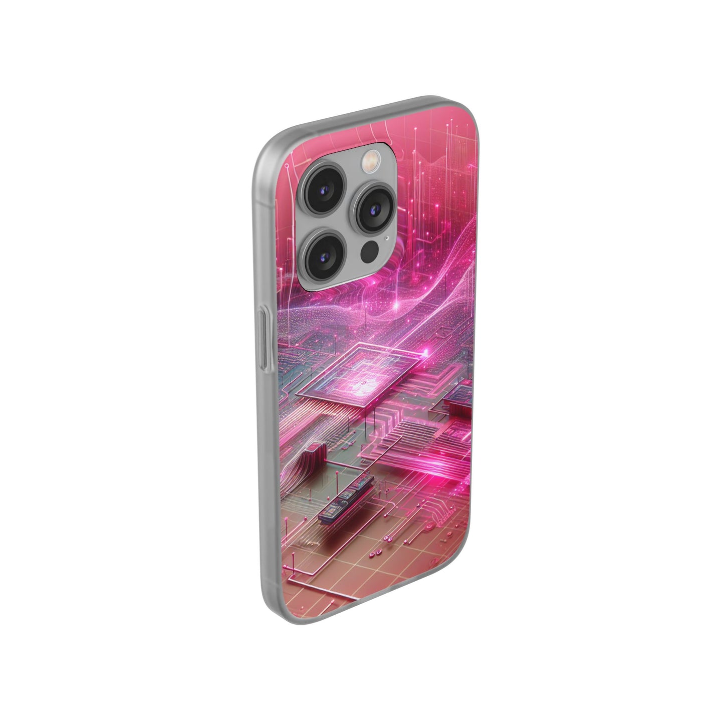 Futuristic Pink Circuit Flexi Case for Tech Enthusiasts - Super Tech Bargains