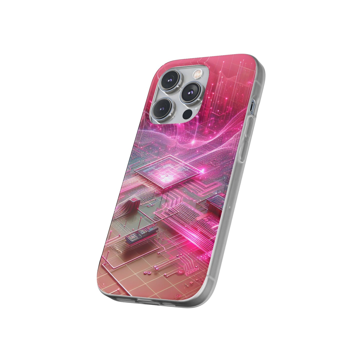 Futuristic Pink Circuit Flexi Case for Tech Enthusiasts - Super Tech Bargains