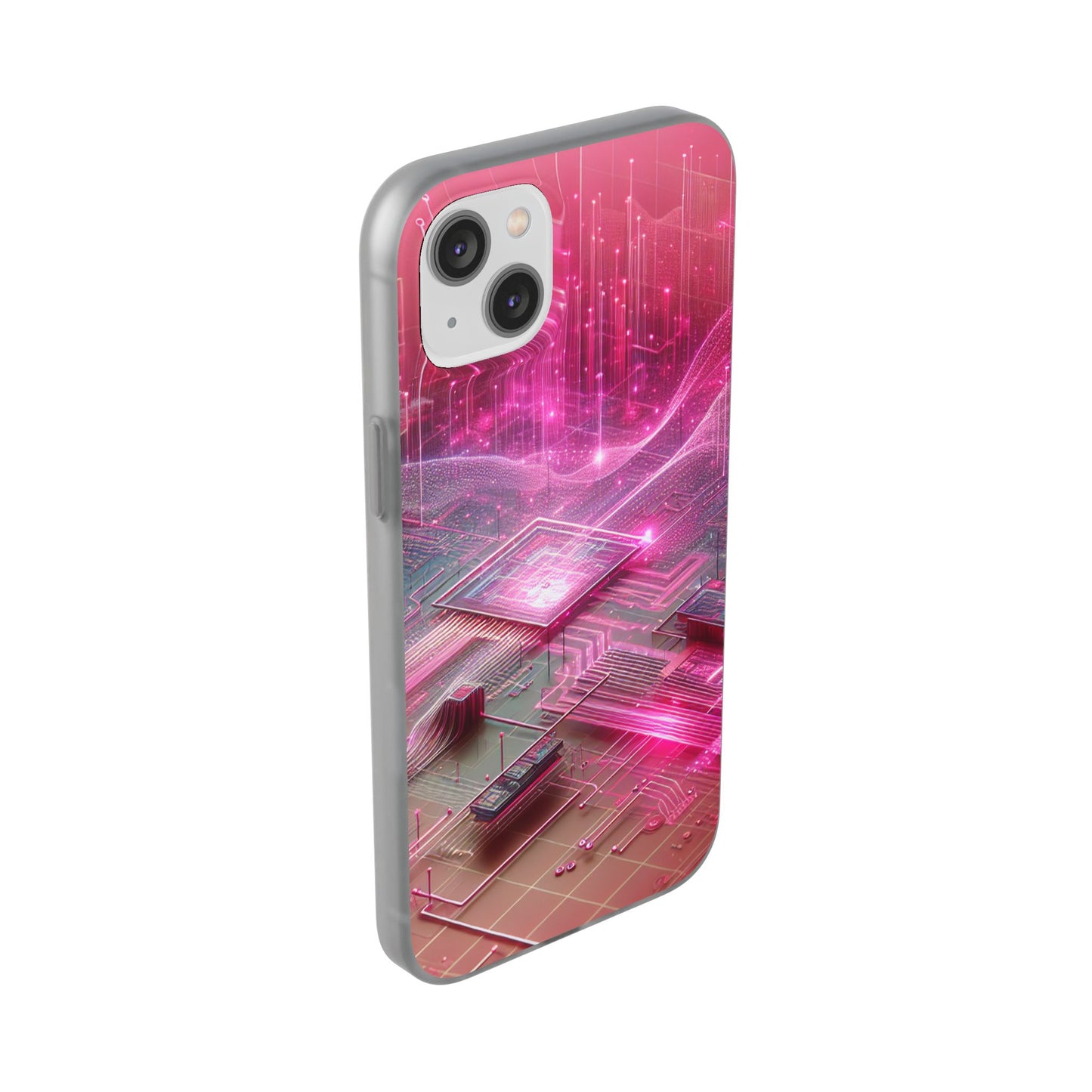 Futuristic Pink Circuit Flexi Case for Tech Enthusiasts - Super Tech Bargains