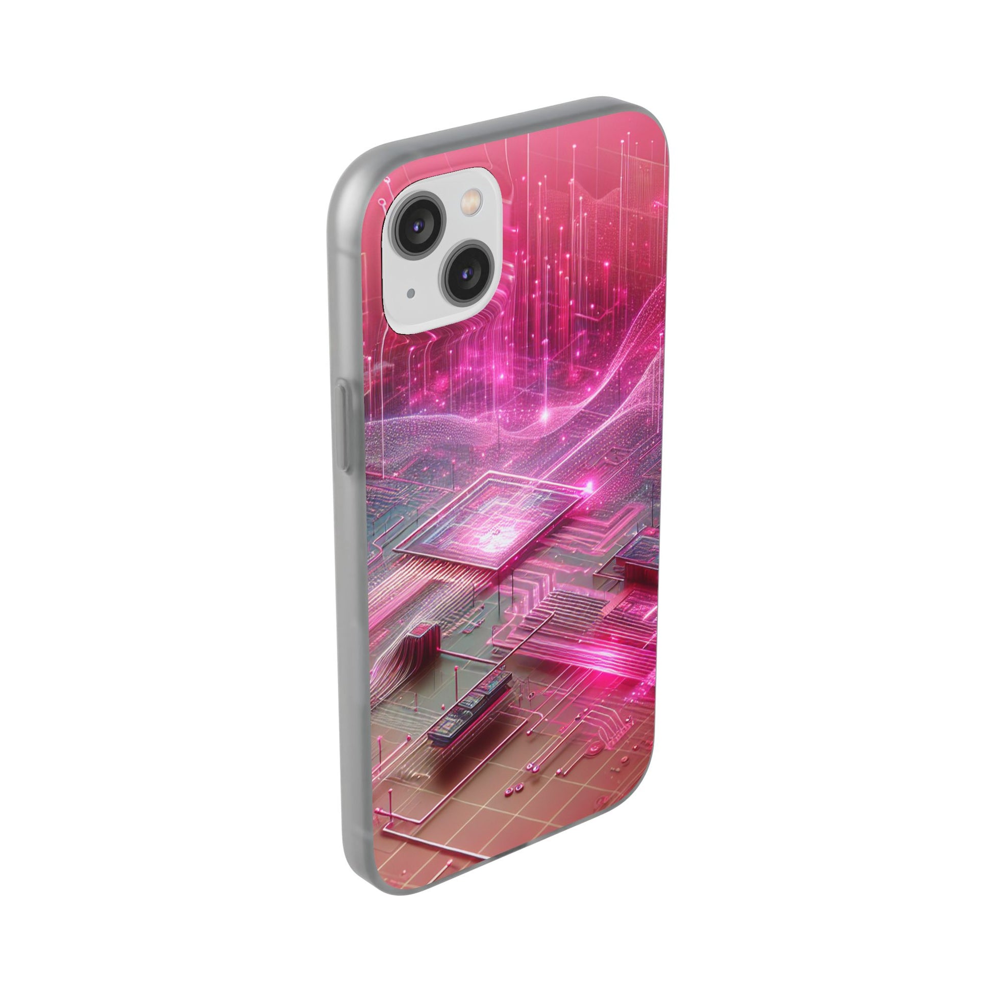 Futuristic Pink Circuit Flexi Case for Tech Enthusiasts - Super Tech Bargains