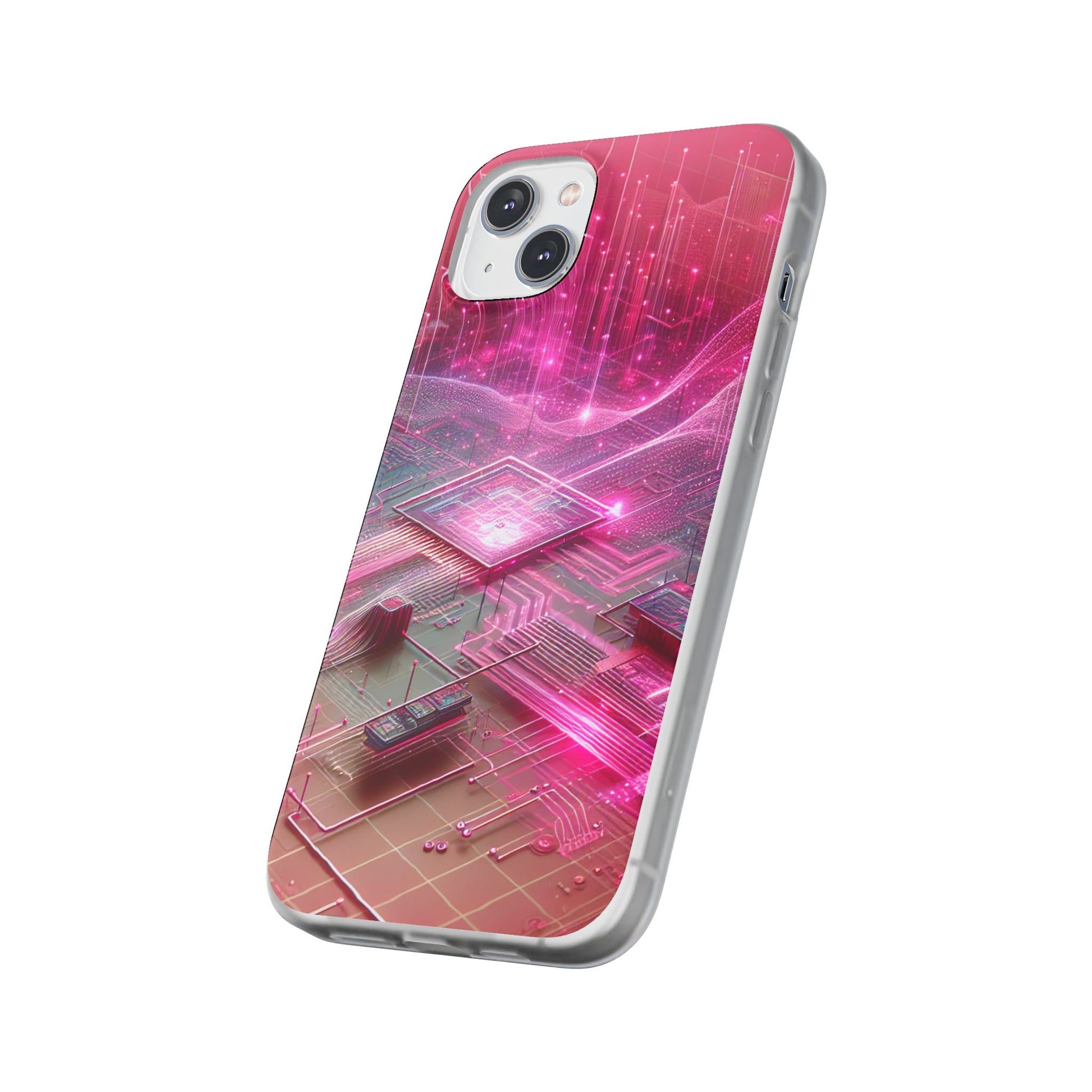 Futuristic Pink Circuit Flexi Case for Tech Enthusiasts - Super Tech Bargains