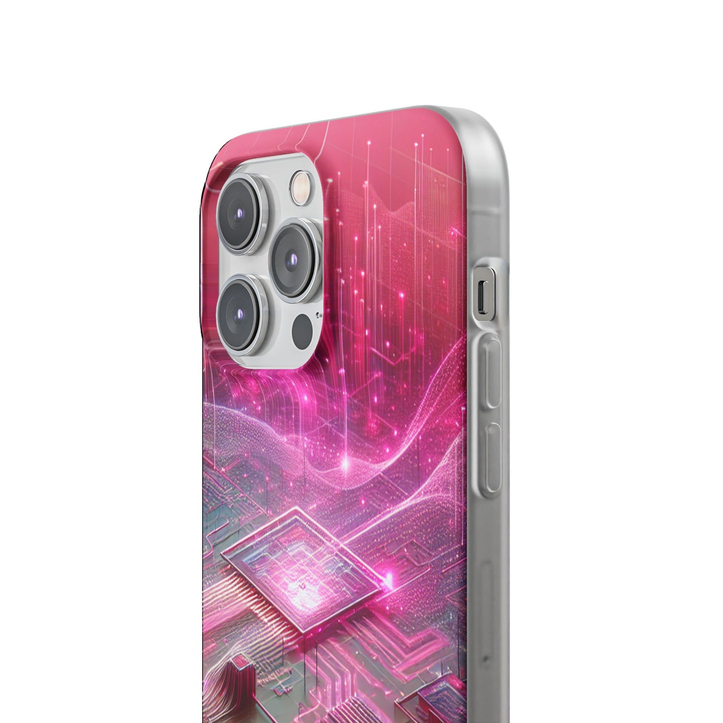 Futuristic Pink Circuit Flexi Case for Tech Enthusiasts - Super Tech Bargains