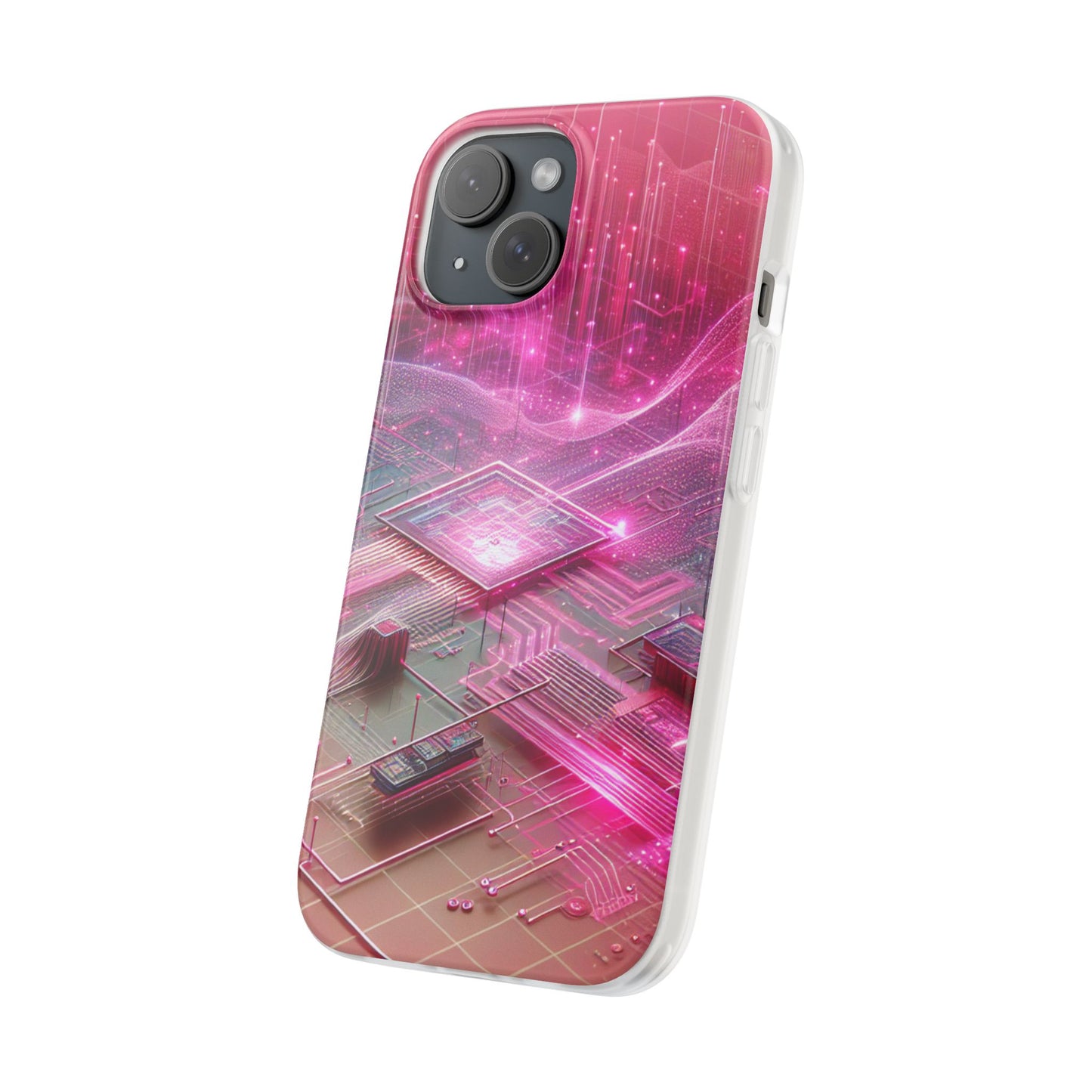 Futuristic Pink Circuit Flexi Case for Tech Enthusiasts - Super Tech Bargains