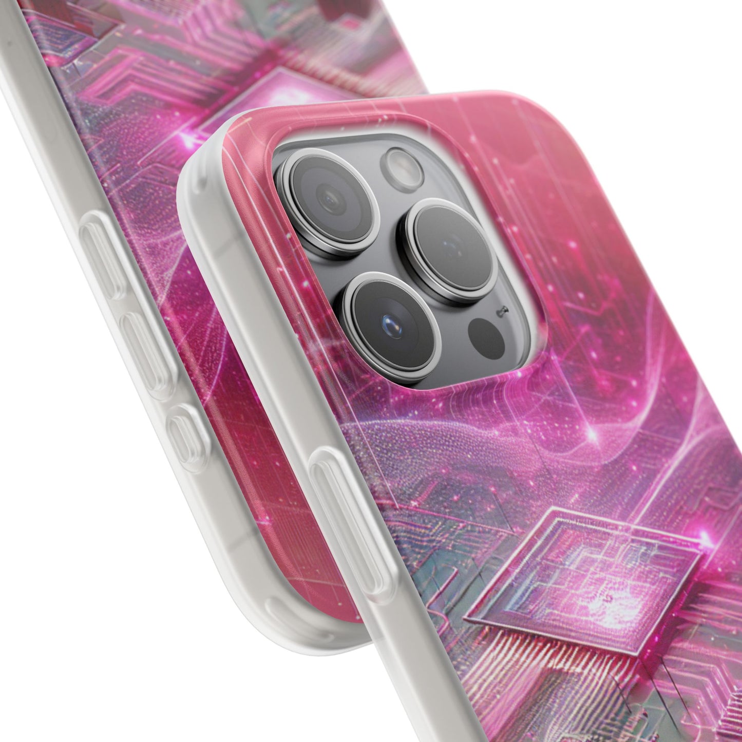 Futuristic Pink Circuit Flexi Case for Tech Enthusiasts - Super Tech Bargains
