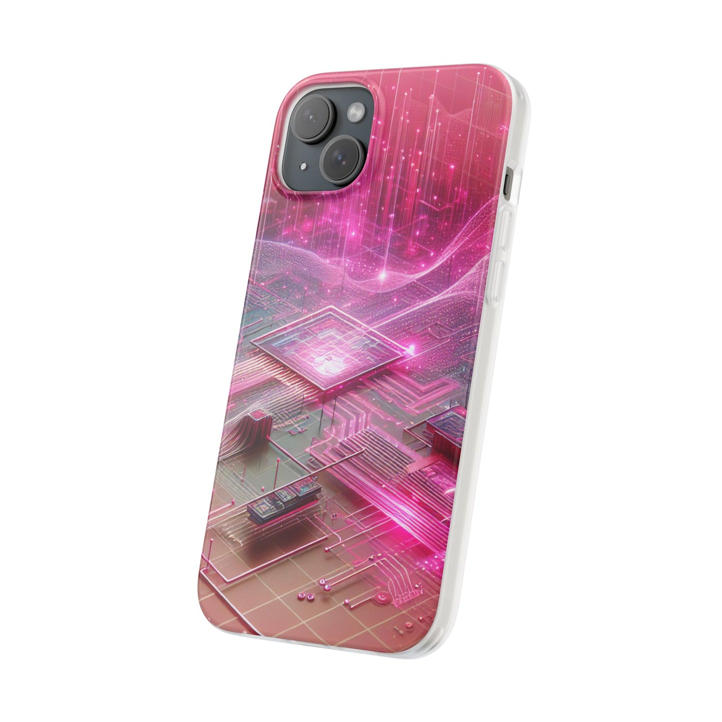Futuristic Pink Circuit Flexi Case for Tech Enthusiasts - Super Tech Bargains