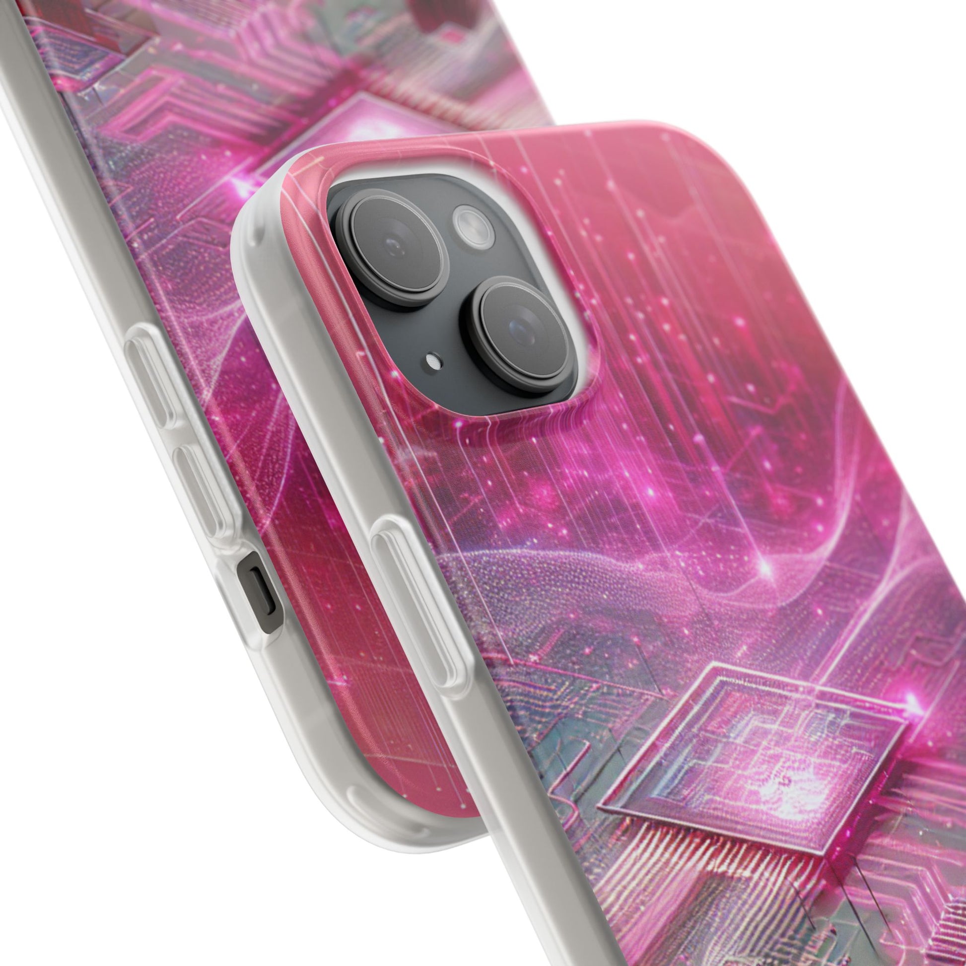 Futuristic Pink Circuit Flexi Case for Tech Enthusiasts - Super Tech Bargains
