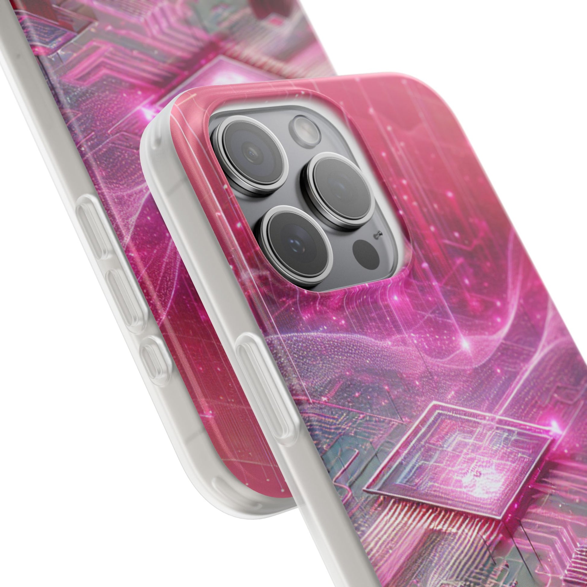 Futuristic Pink Circuit Flexi Case for Tech Enthusiasts - Super Tech Bargains