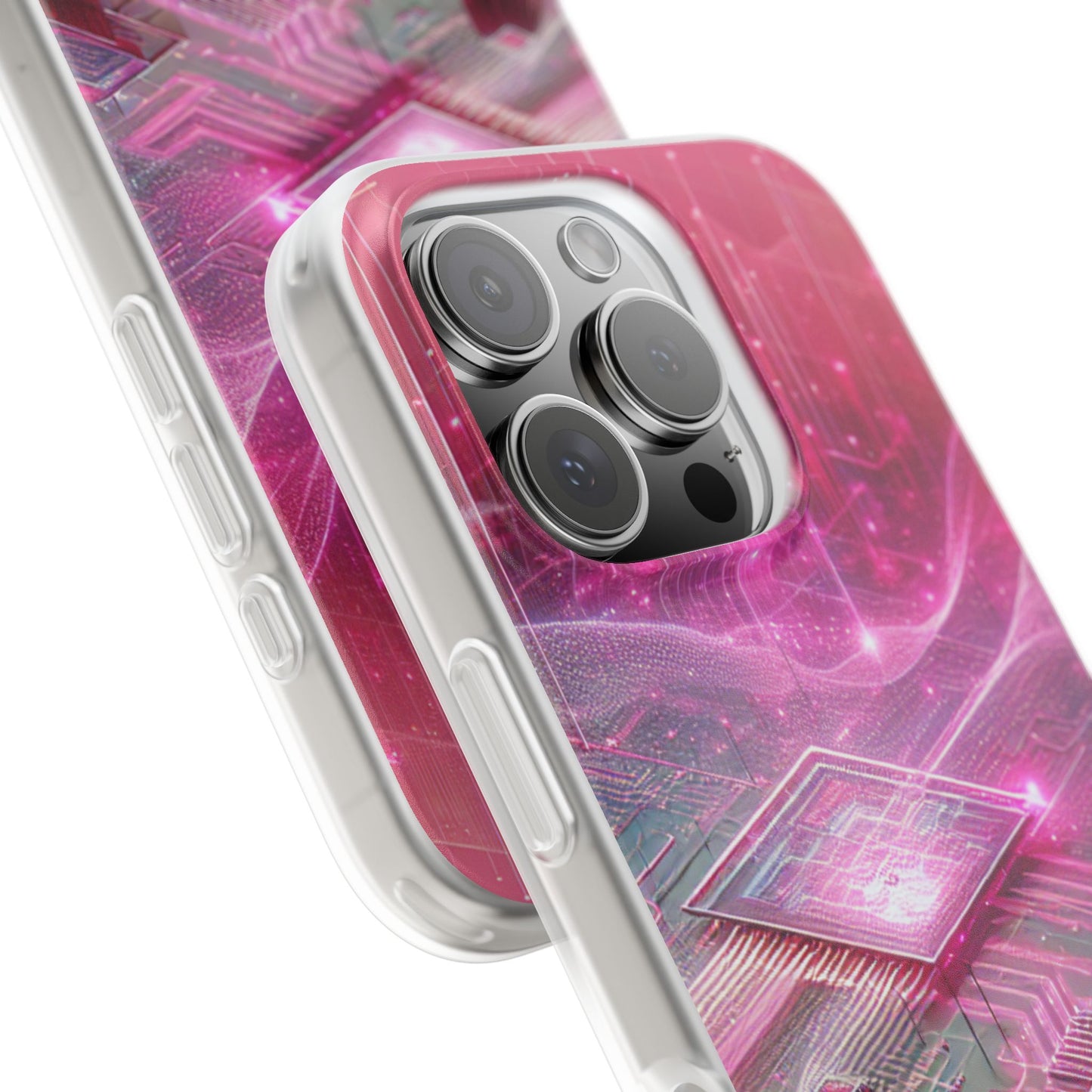 Futuristic Pink Circuit Flexi Case for Tech Enthusiasts - Super Tech Bargains