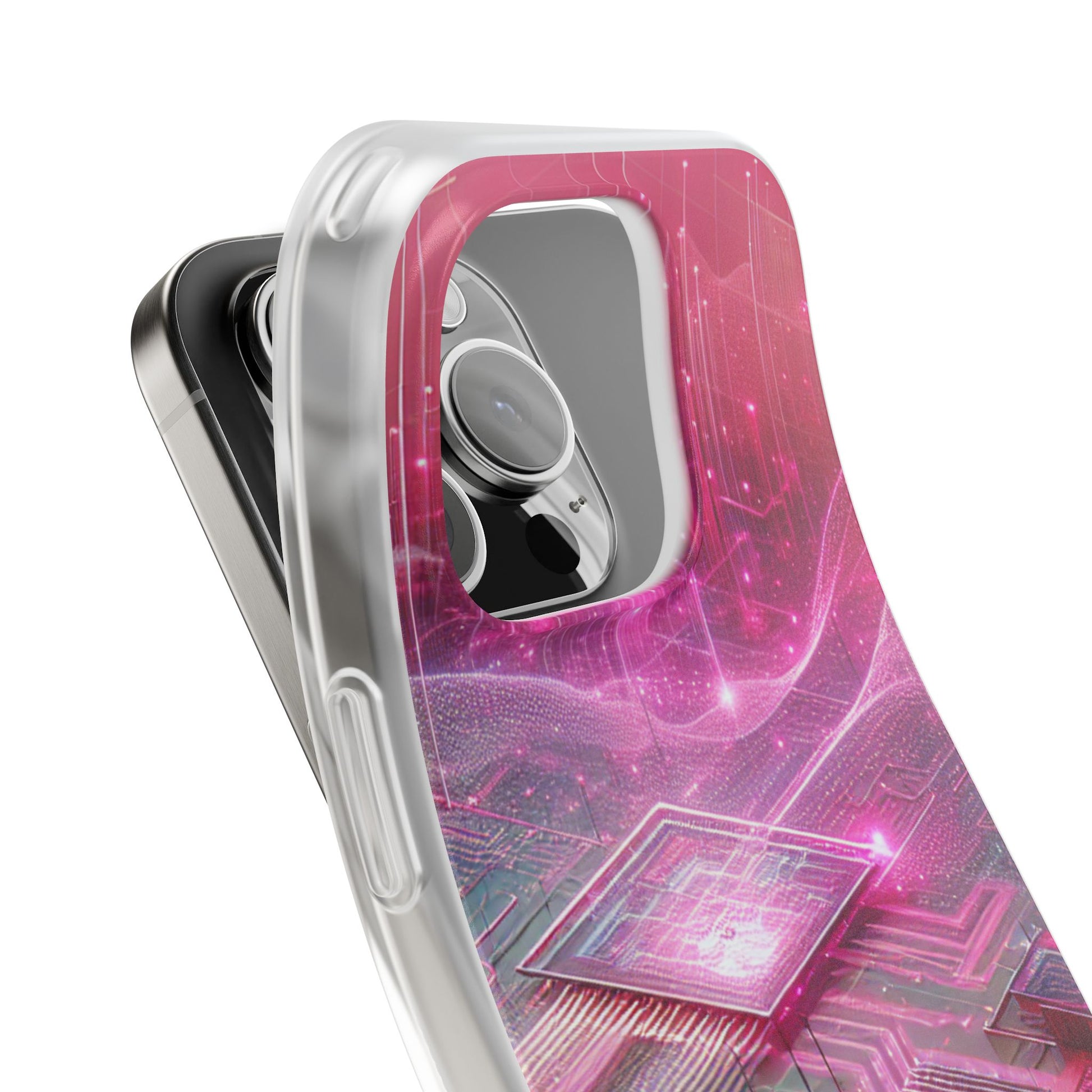 Futuristic Pink Circuit Flexi Case for Tech Enthusiasts - Super Tech Bargains