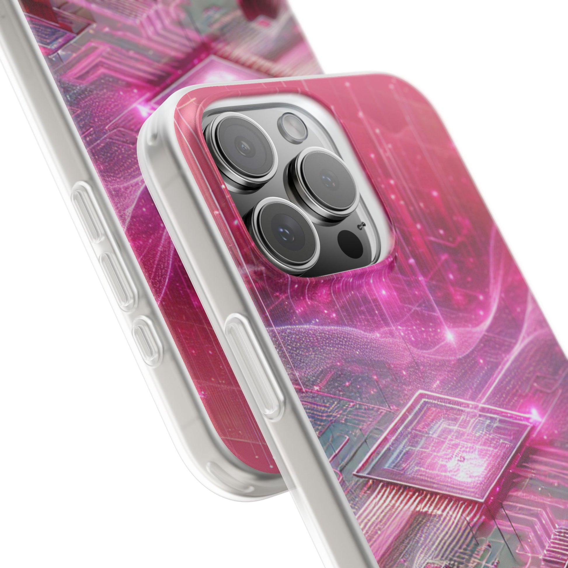 Futuristic Pink Circuit Flexi Case for Tech Enthusiasts - Super Tech Bargains