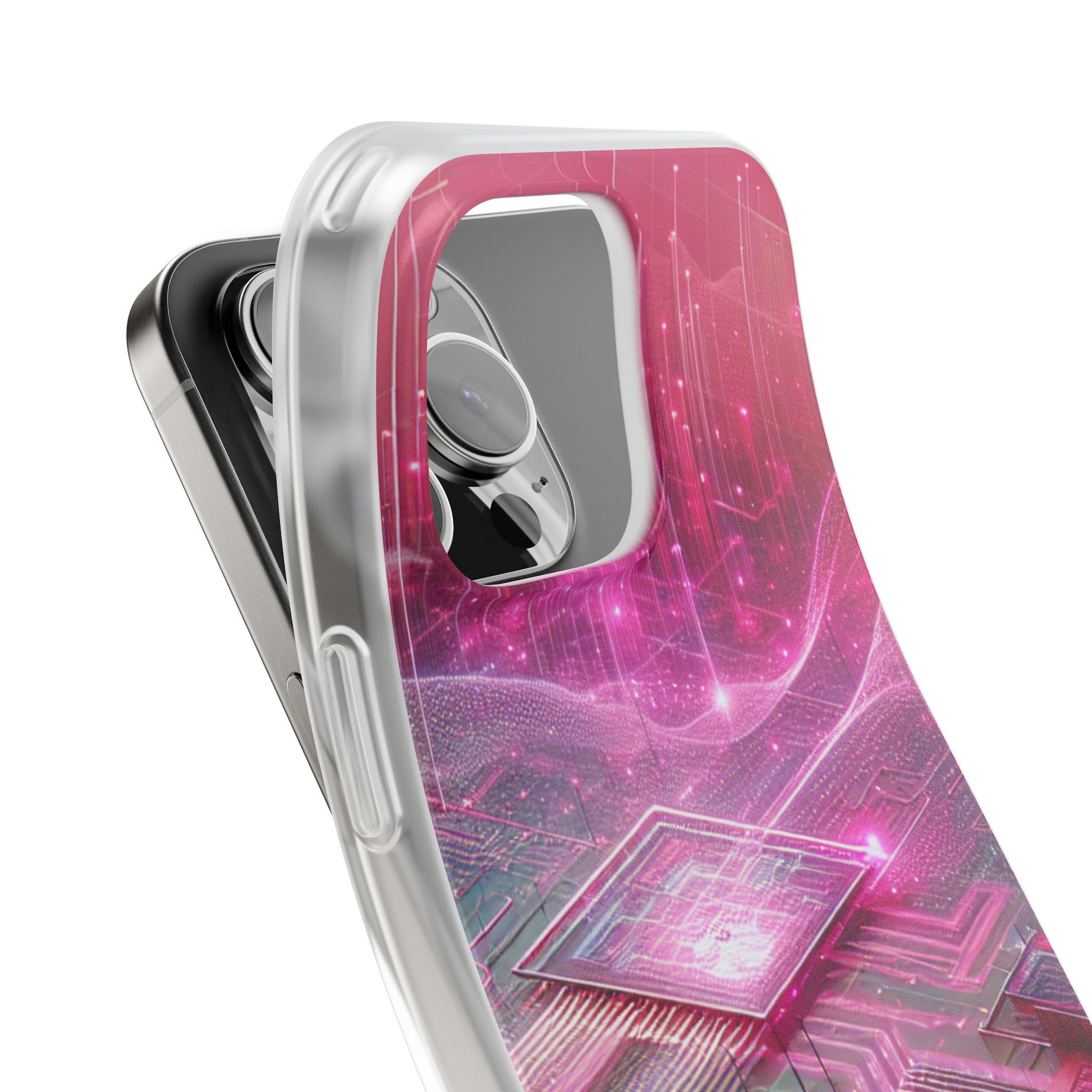 Futuristic Pink Circuit Flexi Case for Tech Enthusiasts - Super Tech Bargains