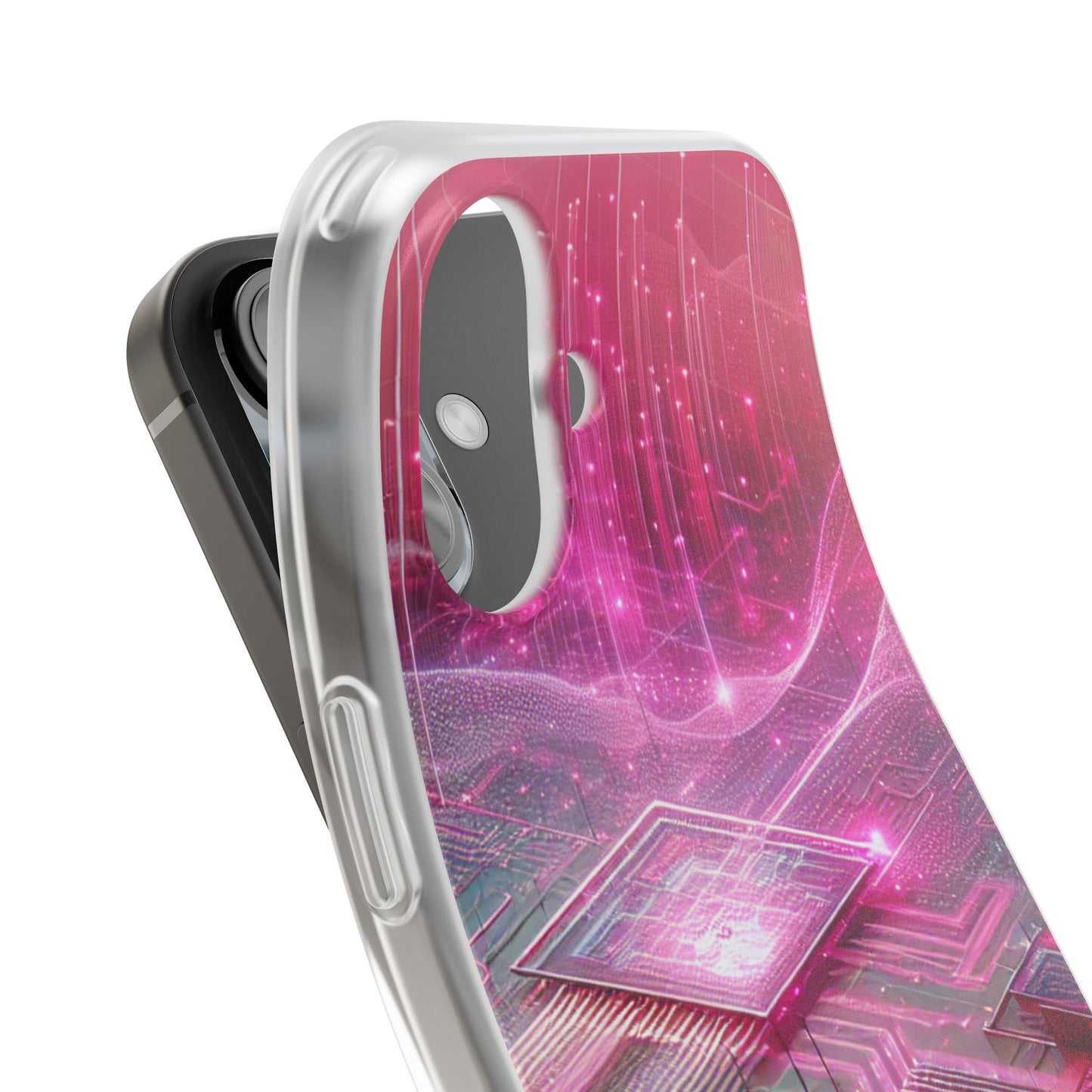 Futuristic Pink Circuit Flexi Case for Tech Enthusiasts - Super Tech Bargains