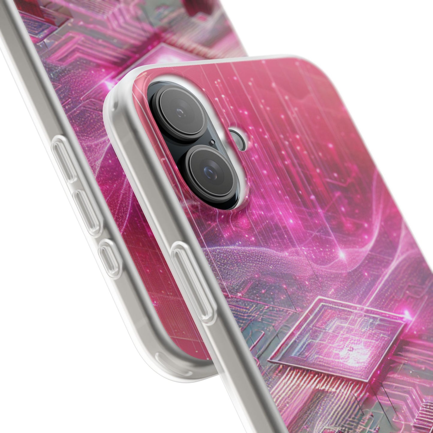 Futuristic Pink Circuit Flexi Case for Tech Enthusiasts - Super Tech Bargains