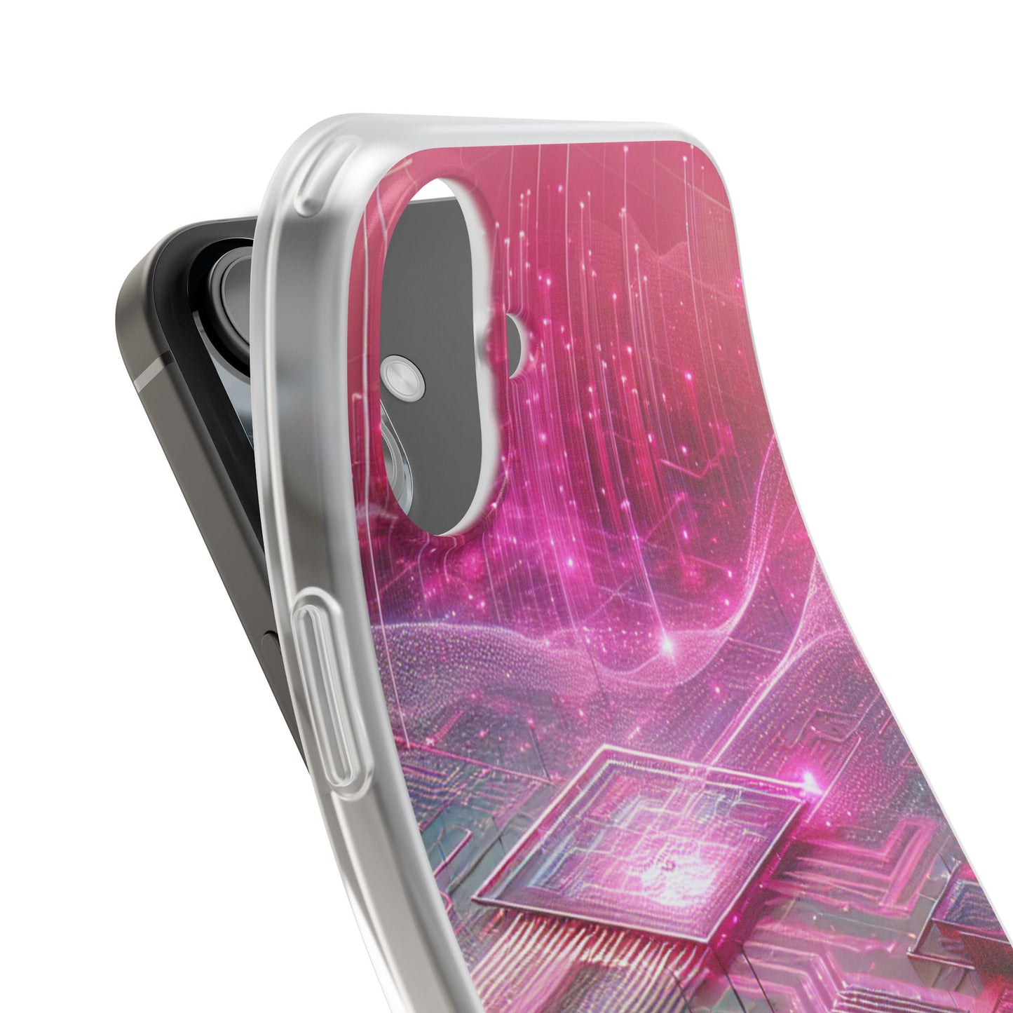 Futuristic Pink Circuit Flexi Case for Tech Enthusiasts - Super Tech Bargains